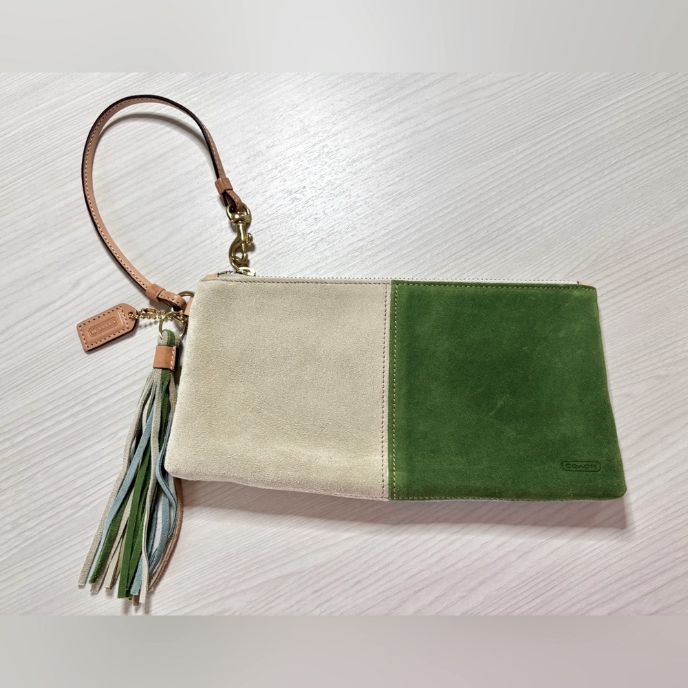 Coach Color Block Suede Wristlet - Picture 4 of 6